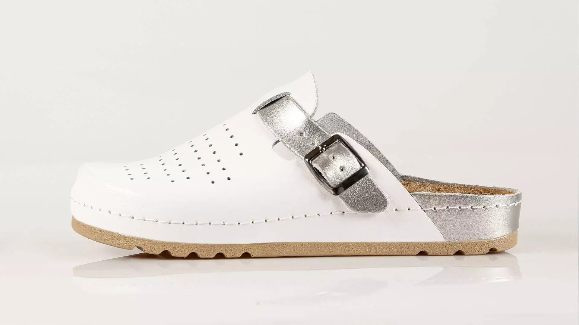 Fratelli Babb D312 – bijelo srebro ženska klompa – VV …